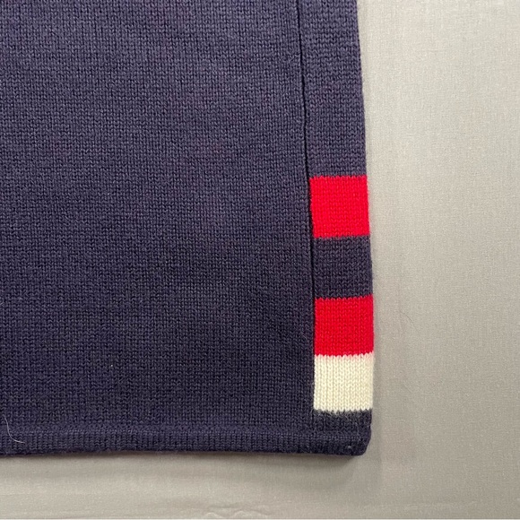 VINTAGE Lands' End 100% Wool Colorblock Crewneck Sweater - Large - Picture 5 of 12